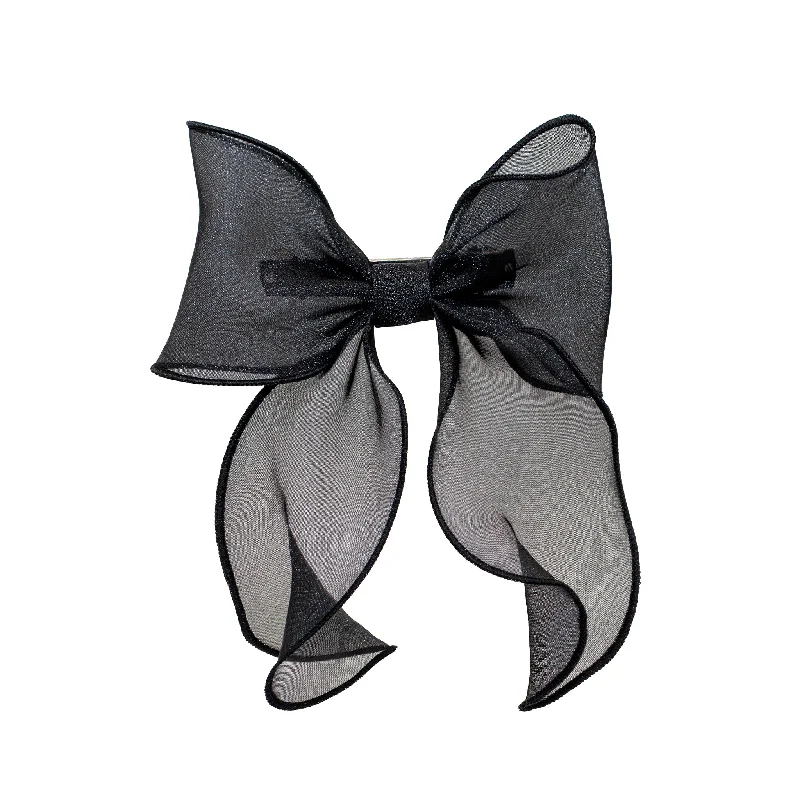 trendy pearl hairpins for chic style-Bow Barrette in Dusk