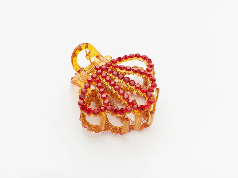 vibrant hairpins for summer style-Calypso Clip Red