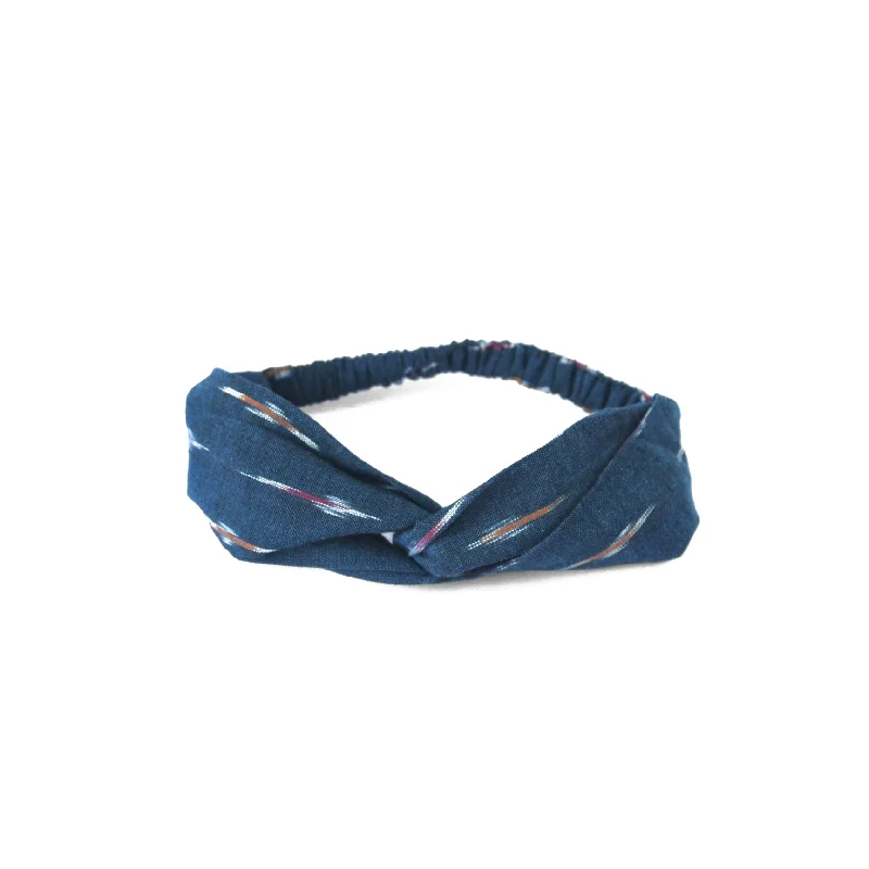 cute ribbon hair accessories for kids-Organic Cotton Twist Headband - Blue