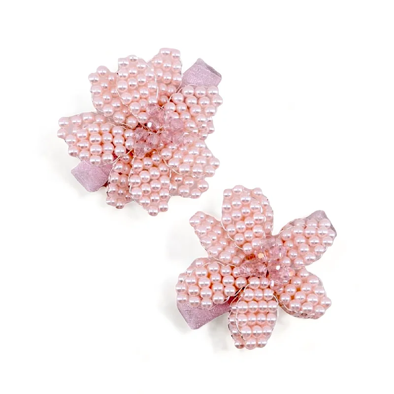 fun clip-in hair accessories for kids-The Angelette Flower Hair Clip Set