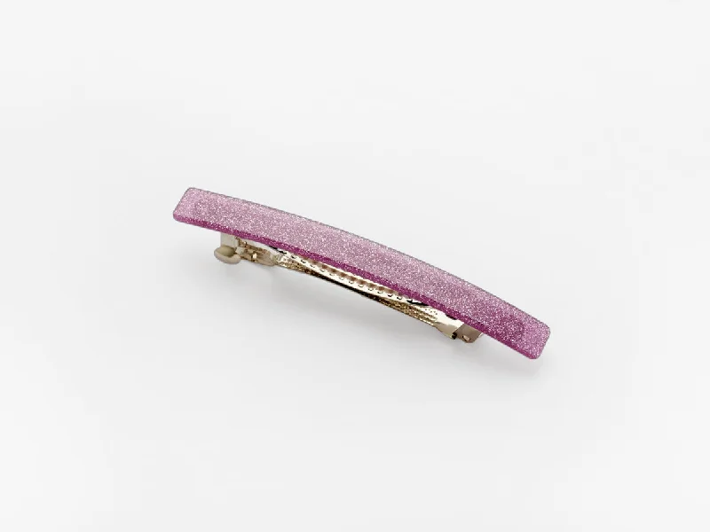 soft velvet hair accessories for winter-Daphne Clip in Purple Glitter