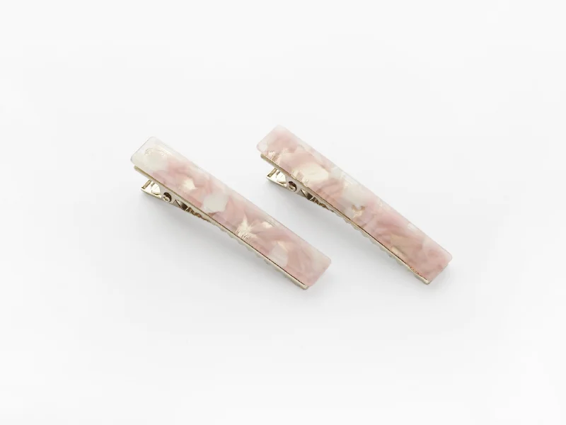 vintage floral hairpins for weddings-Evie Clips Light Pink