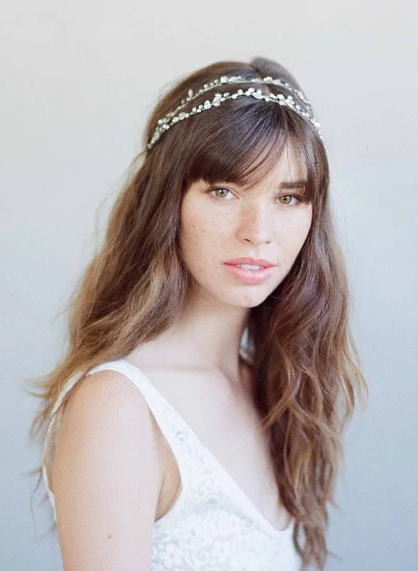 simple yet stylish hair accessories-Extra long simple crystal hair vine - Style #735