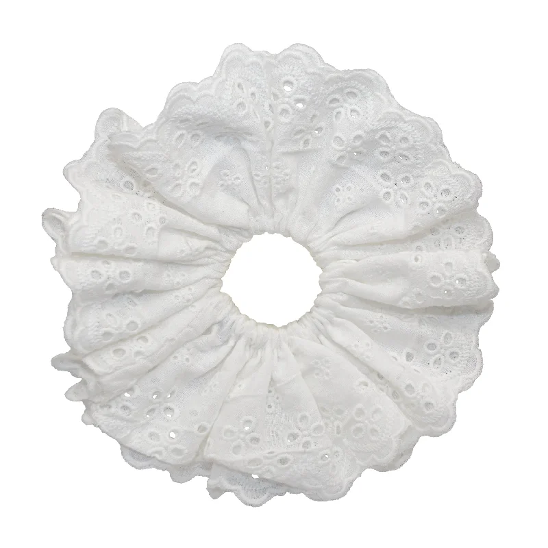 hairbands for long thick hair-Eyelet Scrunchie in Daffodil