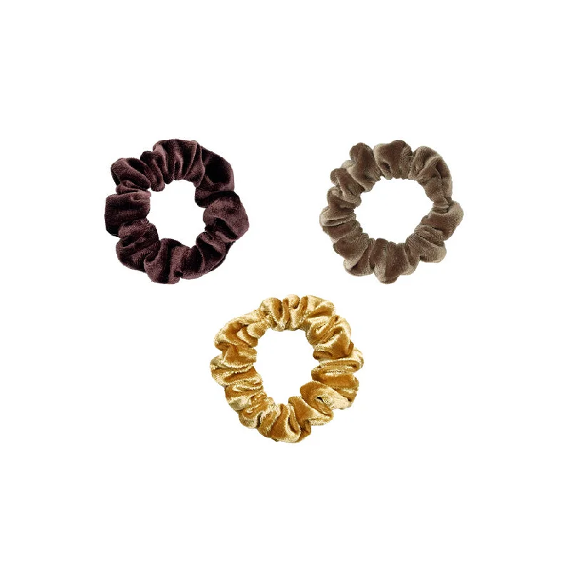 elegant hair combs for formal events-Ginger Spice Velvet Scrunchies 3-Pack