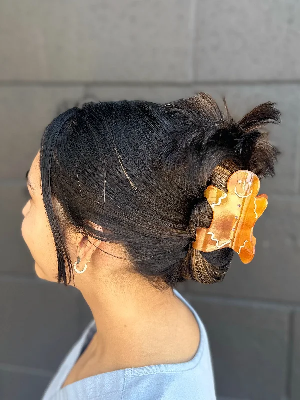 bold hair accessories for fashionistas-Gingerbread Claw Clip