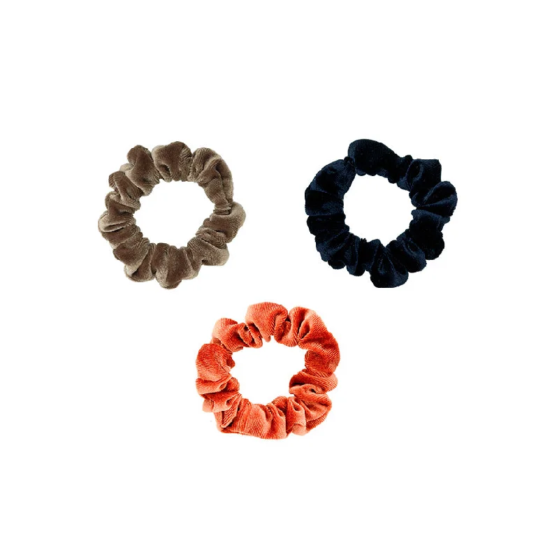 trendy ponytail holders for women-Glamping Velvet Scrunchies 3-Pack