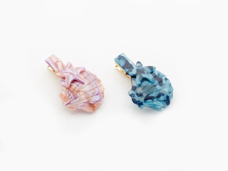 satin hair accessories for silky hair-Leila Clip Pink & Blue