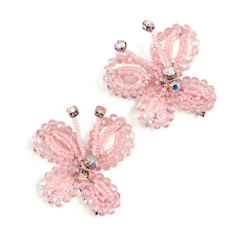 hair accessories for sports activities-The Meadows & Dreams Crystal Girls Butterfly Clip Set