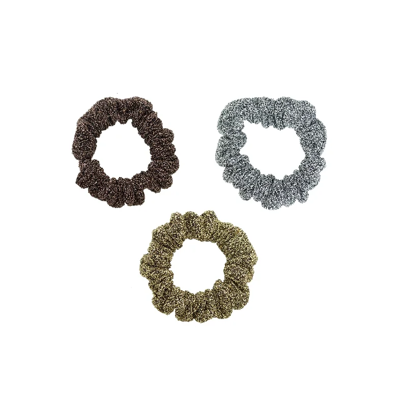 satin hair accessories for silky hair-Milky Way Satin Scrunchies 3-Pack