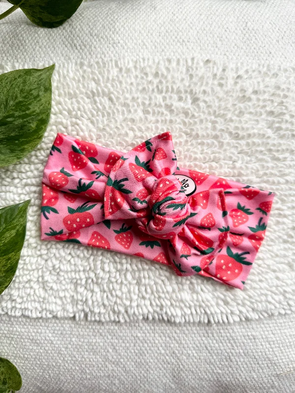 everyday hair accessories for girls-Mini Tieband - Strawberries