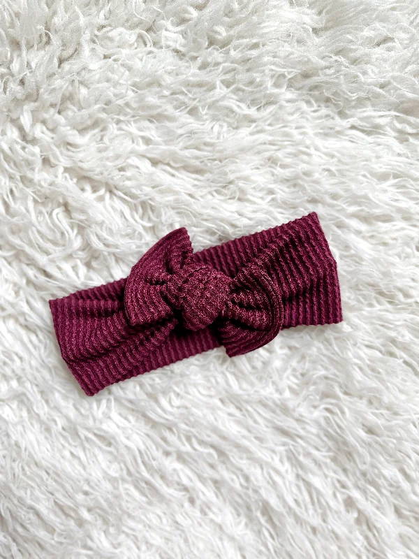 everyday hair accessories for girls-Mini Tieband - Wavy Ribbed Winterberry