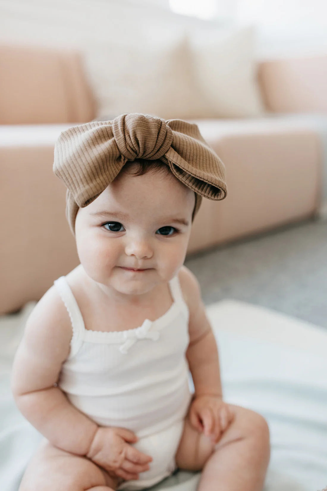 fun clip-in hair accessories for kids-Jamie Kay Organic Cotton Modal Headband - Crème Caramel