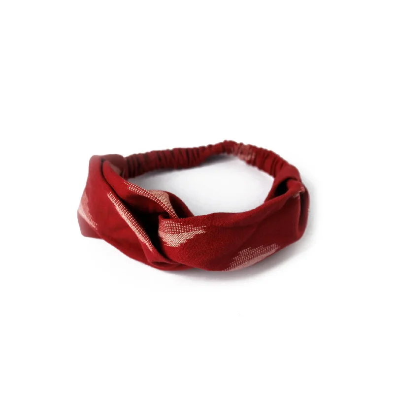 best hair accessories for girls-Organic Cotton Twist Headband - Crimson Red