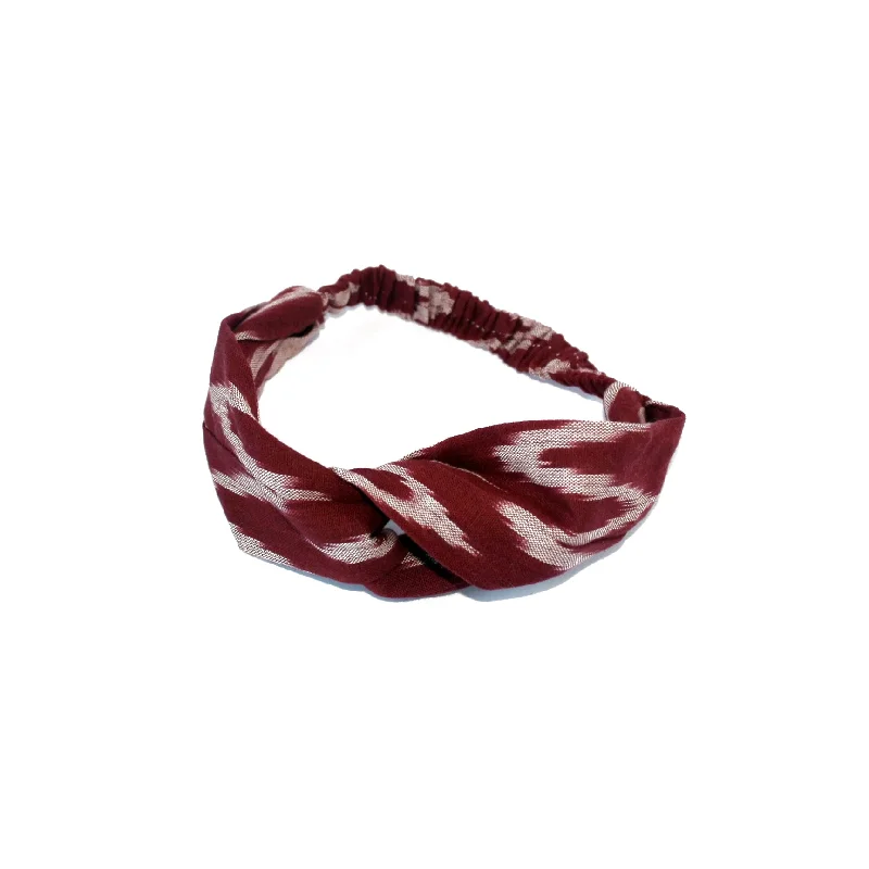 luxurious hair combs for brides-Organic Cotton Twist Headband - Maroon