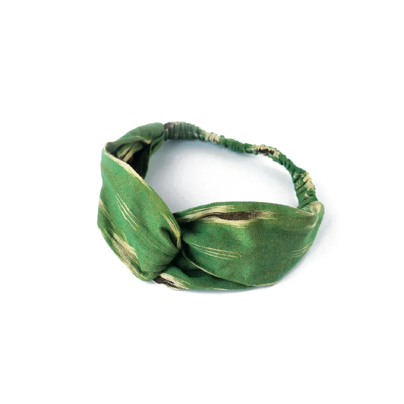 rhinestone hair bands for evening wear-Organic Cotton Twist Headband - Olive Green