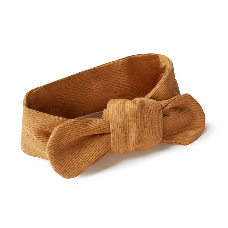 trendy flower clips for girls-Snuggle Hunny Organic Ribbed Topknot Headband - Chestnut