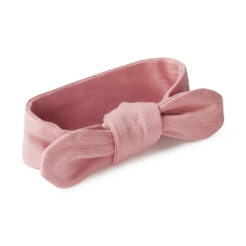 cute pom-pom hair accessories for kids-Snuggle Hunny Organic Ribbed Topknot Headband - Rose