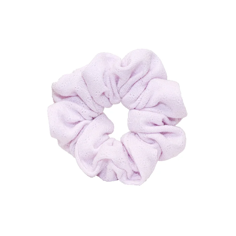 creative hair accessories for DIY styling-Pointelle Scrunchie in Frosted Lilac