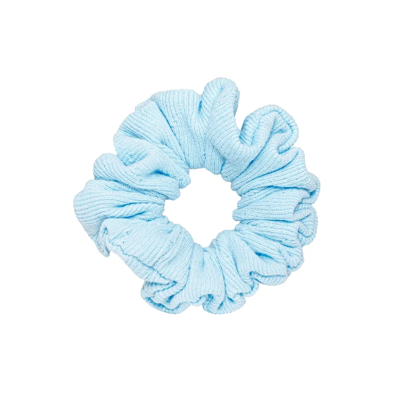 stylish ponytail holders for workout-Pointelle Scrunchie in Icicle