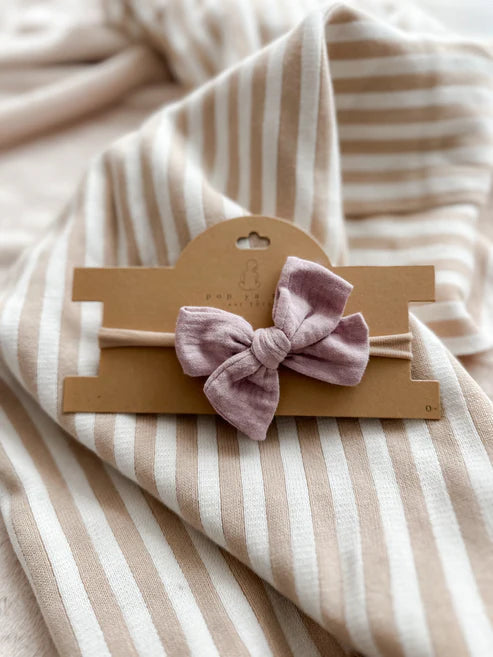 retro-inspired hair clips for vintage look-Pop Ya Tot Bow Headband - Lilac