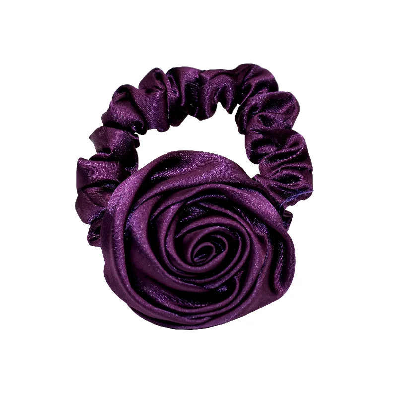 luxurious bridal headbands for brides-Rosette Scrunchie in Violet