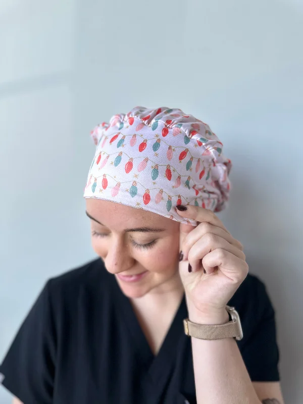 sparkly hair clips for festive occasions-Scrub Hat - Christmas Lights