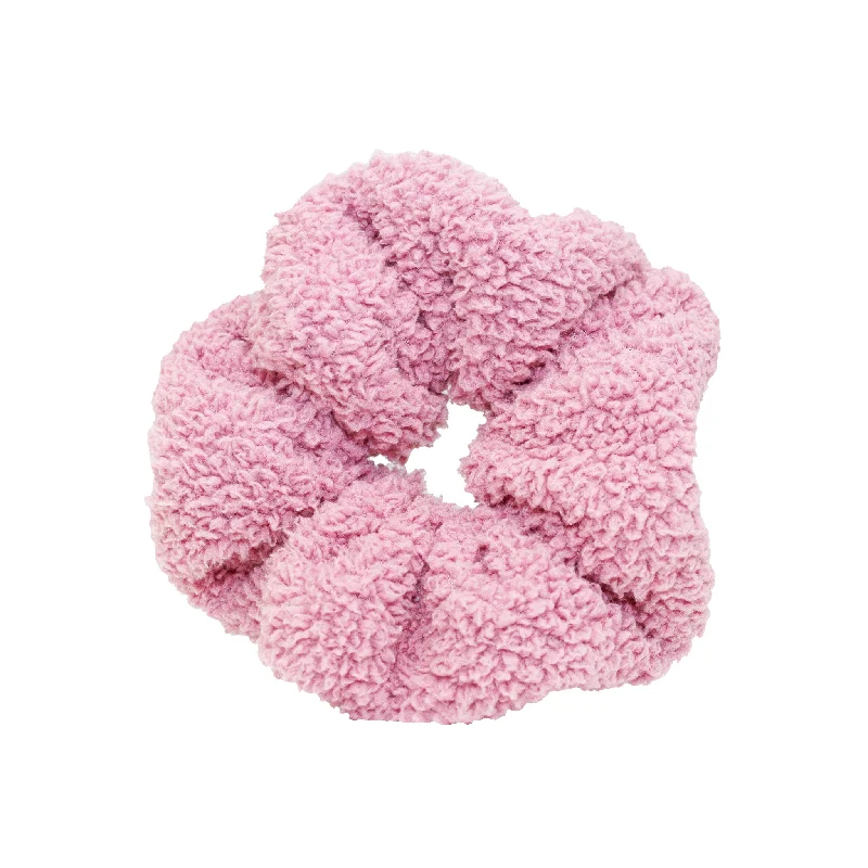 adjustable hairbands for women-Sherpa Scrunchie in Baby Mauve