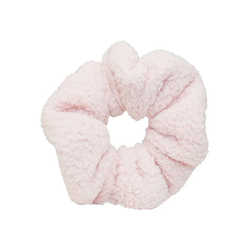 playful hair clips for little girls-Sherpa Scrunchie in Milk