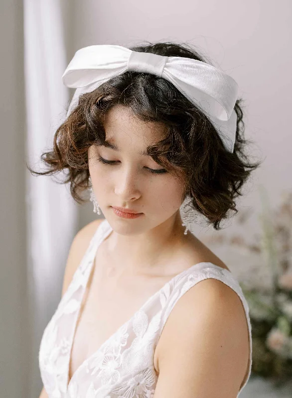 elegant wedding headbands for brides-Silk bridal headband - Style #2354