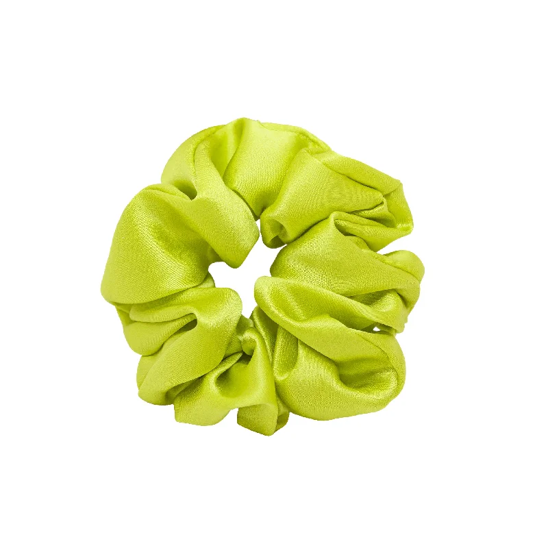 elegant hair combs for evening-Sweet Dreams Silk Scrunchie in Electric Green