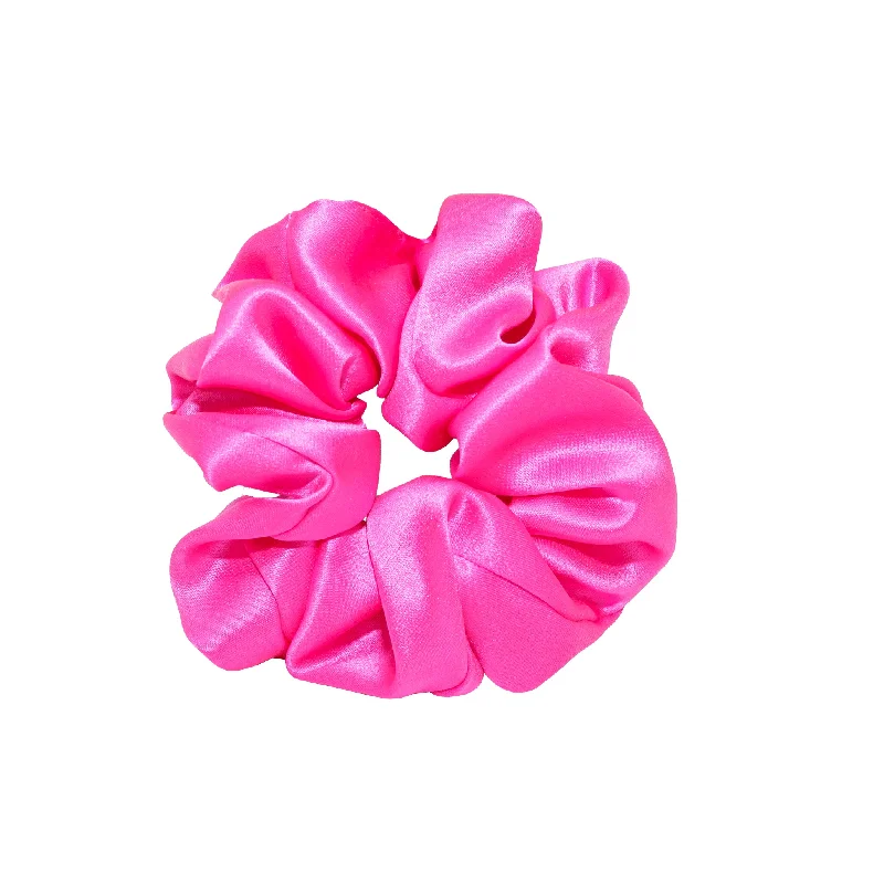 trendy barrettes for short hair-Sweet Dreams Silk Scrunchie in Electric Magenta