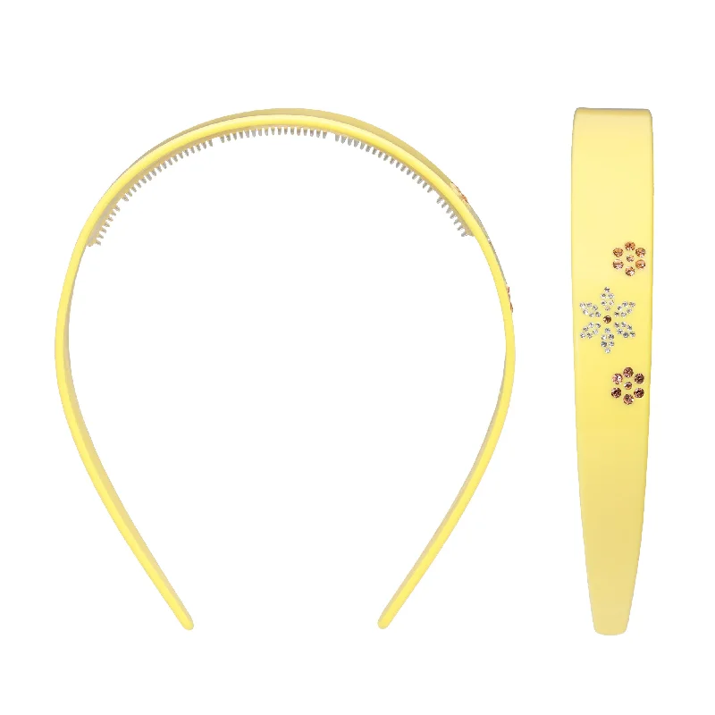 vintage hair combs for brides-Starlet Headband in Lemon Tart