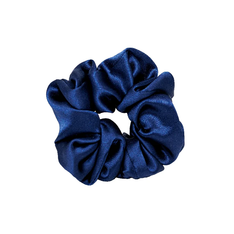 metallic clips for bold hair looks-Sweet Dreams Silk Scrunchie in Blueberry