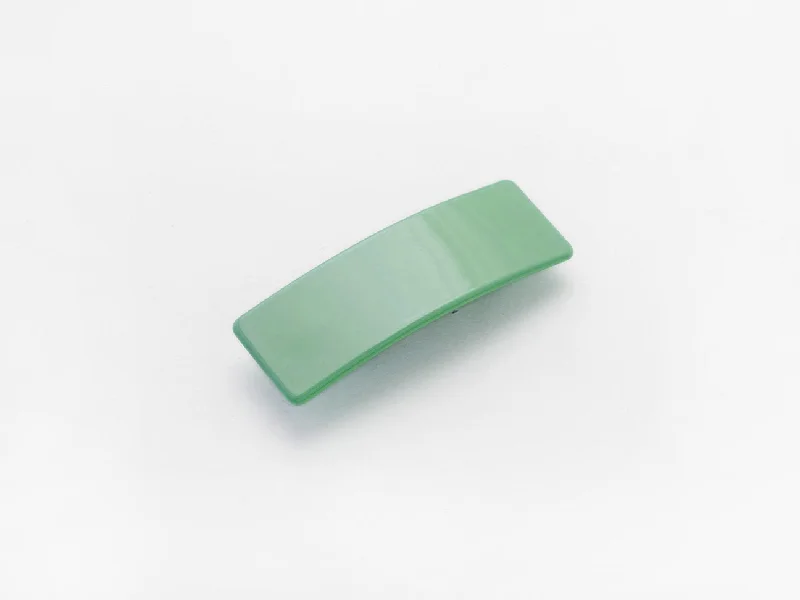 satin ribbon hair accessories-Tabitha Barrette in Mint