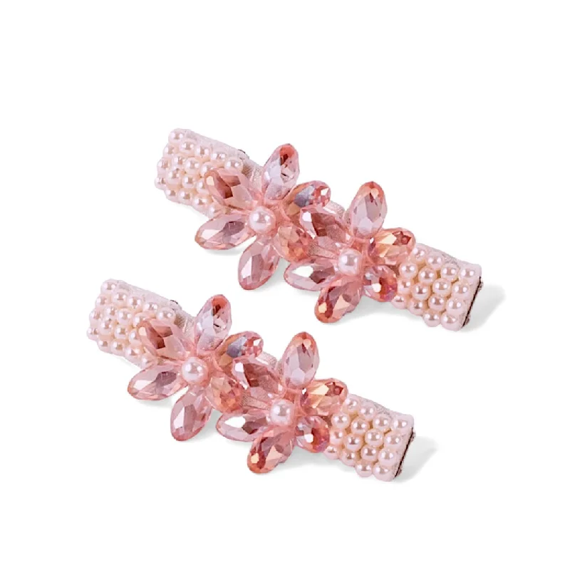 sparkly headbands for festivals-The Cherry Blossom Pink Girls Hair Clip Set