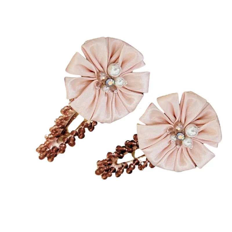 luxury hairbands for brides-The Little Miss Holly Kids Clip Set