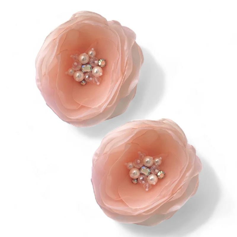 floral tiaras for bridesmaids-The Poppy Diamante Girls Clip Set