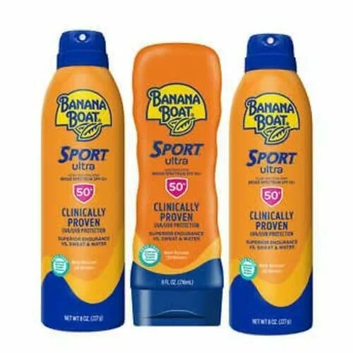 Banana Boat Sport Ultra Performance Sunscreen Pack Broad Spectrum SPF 50 Open Box