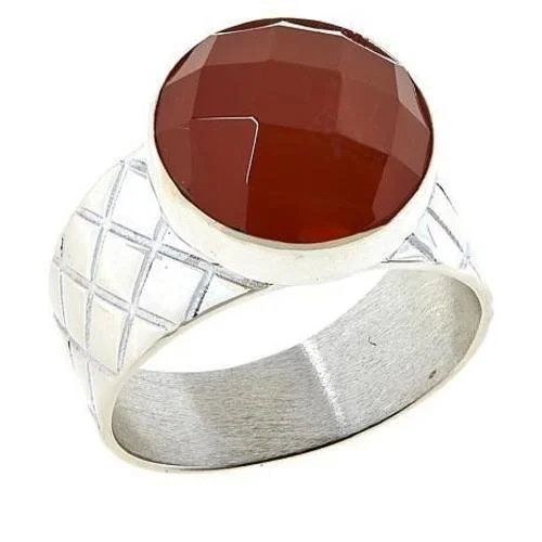 Jay King Sterling Silver Tangerine Chalcedony Ring size 10