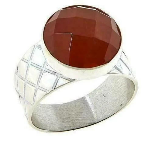 Jay King Sterling Silver Tangerine Chalcedony Ring size 6