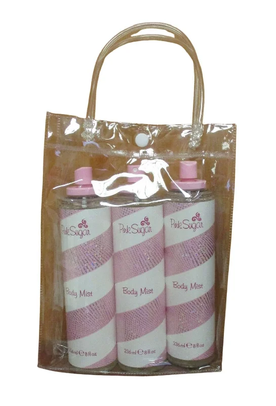 Pink Sugar Body Mist and Body Spray Gift Set of 3 in Bag