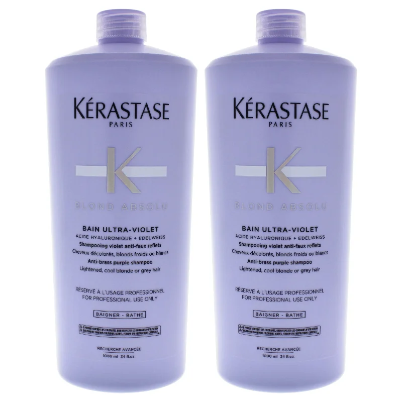 Kerastase Blonde Absolu Bain Ultra Violet Shampoo by Kerastase for Unisex - 33.8 oz Shampoo - Pack of 2