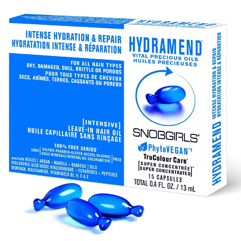 SnobGirls HydraMend Intense Hydration & Repair Leave-In Hair Oil - 15 Capsules (13ml/0.44oz)